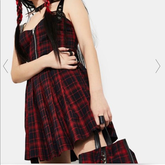 BORN TO BURN PLAID MINI DRESS - current mood - dolls kill - Picture 7 of 8